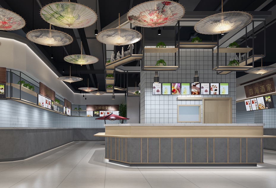 北京美食城装修设计效果图