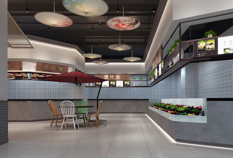 美食城档口装修设计2效果图